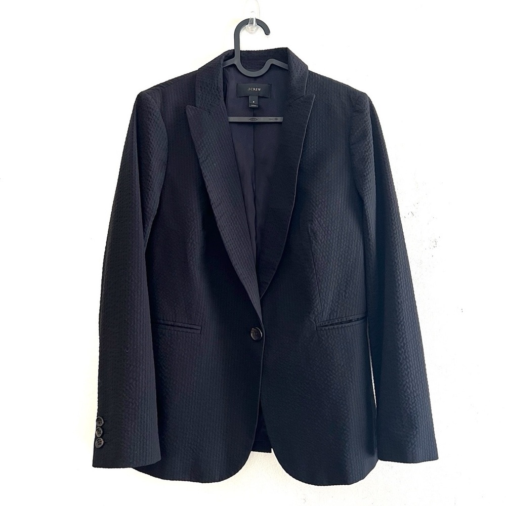 J. Crew Eniko Seersucker Blazer Eniko Black Size 8